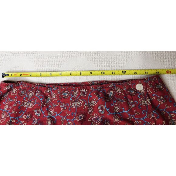 Erika & Co Red Paisley Floral Maxi Skirt Sze 12 Boho Vintage Rayon Cotton Blend - Picture 6 of 8
